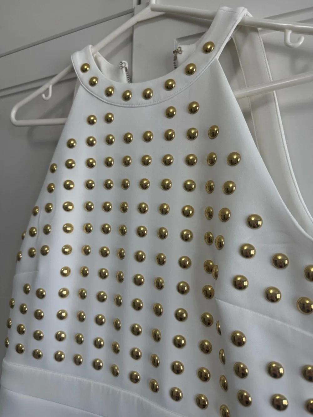 Marciano White Stud-Embellished Halter Midi Dress - Picture 5 of 8